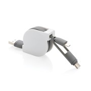 3-In-1 Ausziehbares Kabel, Weiß 3-In-1 Ausziehbares Kabel, Weiß
