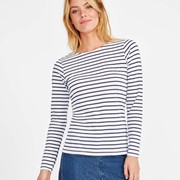 Tee-Shirt Femme Manches Longues Rayé Marine Tee-Shirt Femme Manches Longues Rayé Marine