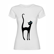 Woman T shirt Black Cat