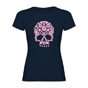 Woman T shirt Flower skull