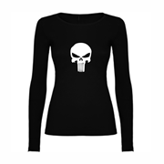 Woman T shirt LS Angry Skull