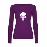 Woman T shirt LS Angry Skull