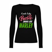 Woman T shirt LS Barbie smokes
