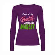 Woman T shirt LS Barbie smokes