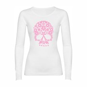 Woman T shirt LS Flower skull