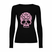 Woman T shirt LS Flower skull