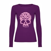 Woman T shirt LS Flower skull