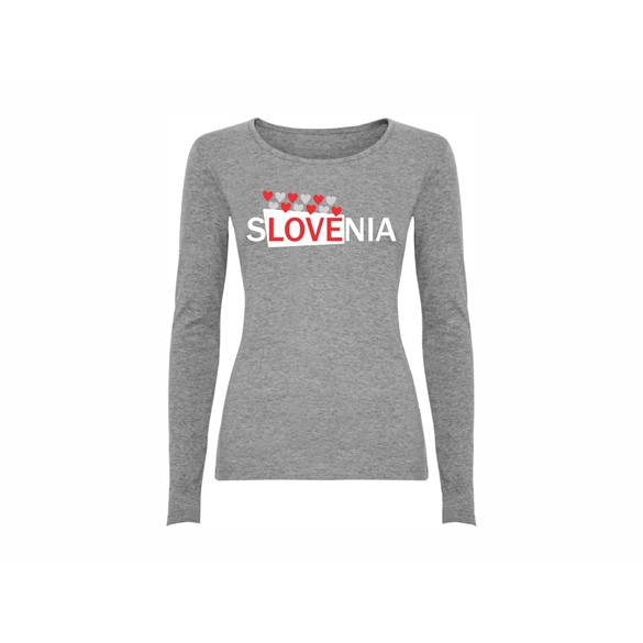 Woman T shirt LS Slovenia Heart