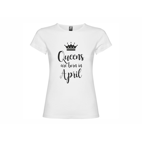 Woman T shirt Queens born April
