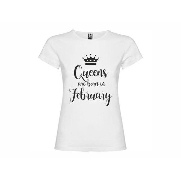Woman T shirt Queens born February