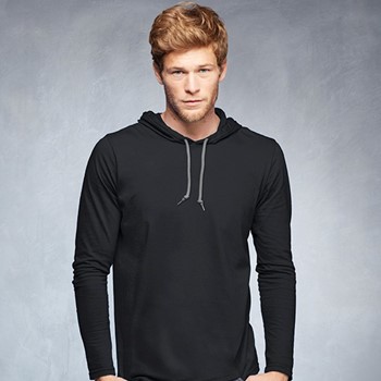 ANVIL ADULT FASHION BASIC LONG SLEEVE HOODED TEE