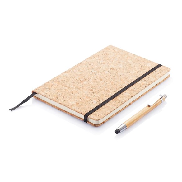 Bilježnica od plute A5 s olovkom od bambusa, uključujući olovku