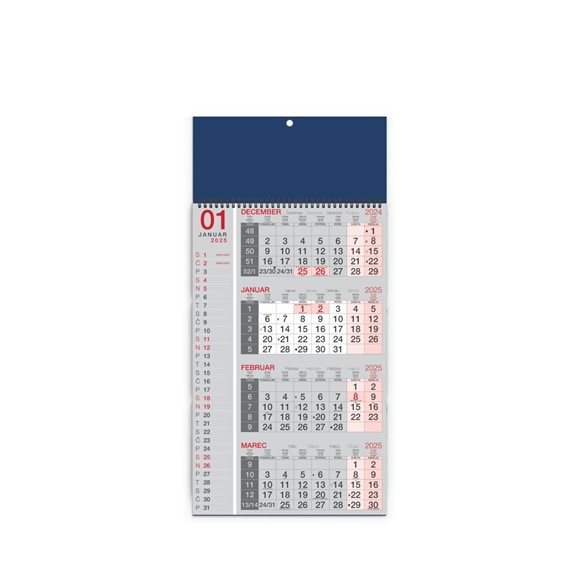 Kalendar 2025, 4-dijelni sa spiralom