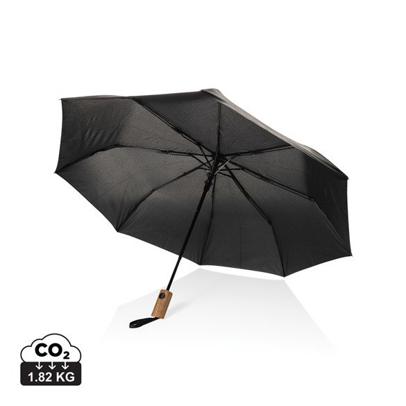 Kaycey 21" AWARE™ RPET mini automatski kišobran od bagremovog drveta