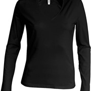 LADIES' LONG SLEEVE V-NECK T-SHIRT