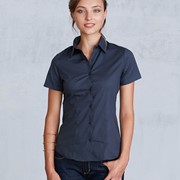 LADIES' SHORT-SLEEVED COTTON/ELASTANE SHIRT