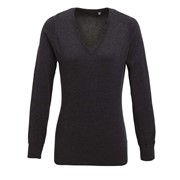 LADIES' V-NECK KNITTED SWEATER