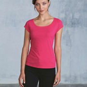 LADIES’ BOAT NECK SHORT SLEEVE T-SHIRT