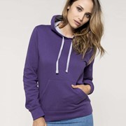 LADIES’ CONTRAST HOODED SWEATSHIRT
