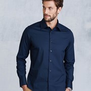 LONG-SLEEVED COTTON/ELASTANE SHIRT