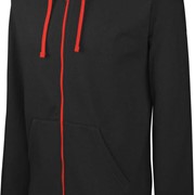 MEN'S CONTRAST HOODED FULL ZIP SWEATSHIRT