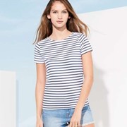 MILES WOMEN ROUND NECK STRIPED T-SHIRT