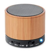 OKRUGLI BAMBOO - okrugli bambusov Bluetooth zvučnik