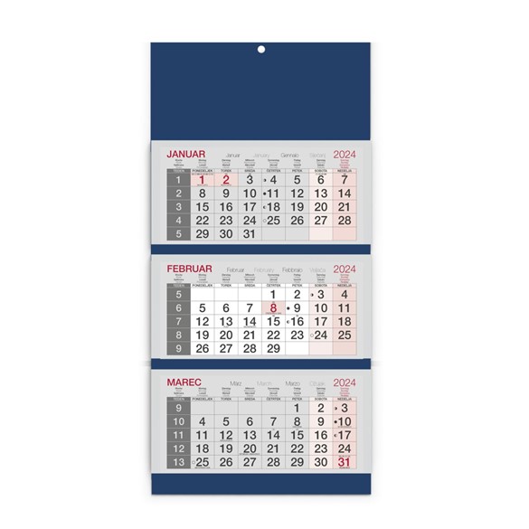 Poslovni kalendar 2024, 3-dijelni, lijepljen