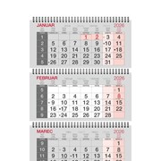 Poslovni kalendar 2026, 3-dijelni sa spiralom