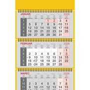 Poslovni kalendar 2026, 3-dijelni sa spiralom