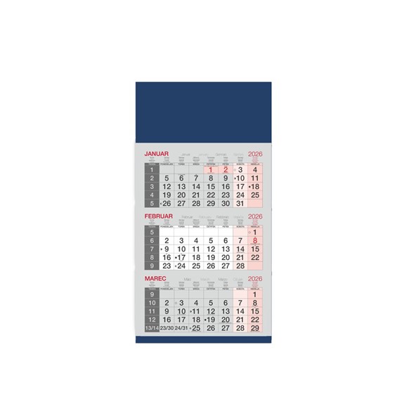 Poslovni kalendar 2026, 3-dijelni, lijepljen
