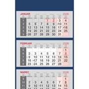 Poslovni kalendar 2026, 3-dijelni, lijepljen