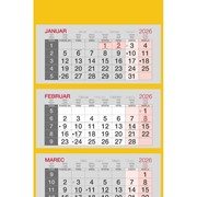 Poslovni kalendar 2026, 3-dijelni, lijepljen