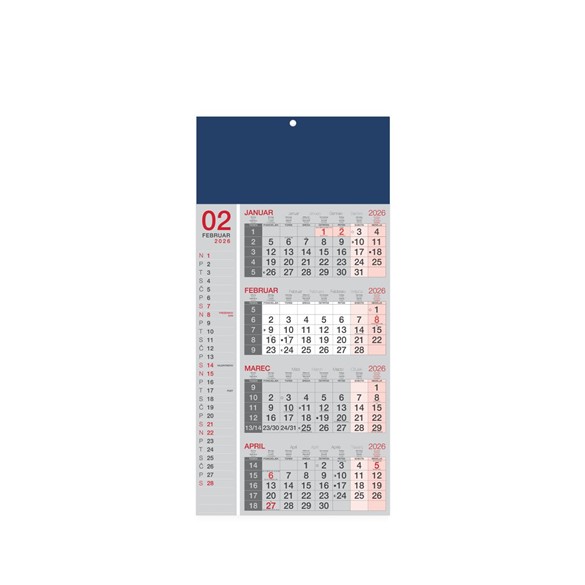 Poslovni kalendar 2026, 4-dijelni, lijepljen
