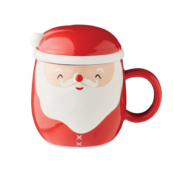 Keramička šalica s poklopcem SANTA 370 ml