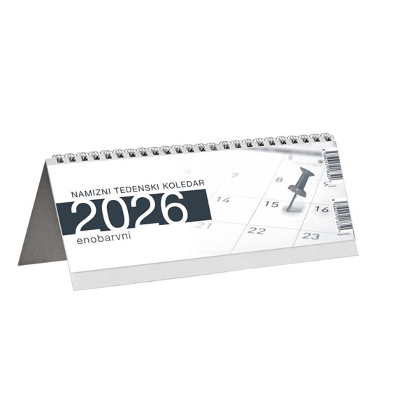 Stolni uspravni kalendar - jednobojni 2026