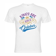 T-shirt Kings are born in October