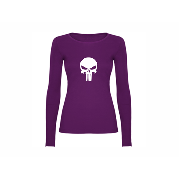 Woman T shirt LS Angry Skull