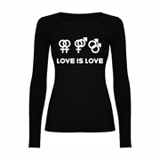 Woman T shirt LS Love is Love