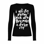 Woman T-shirt LS Wearing Black