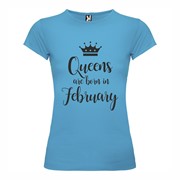 Woman T shirt Queens born February