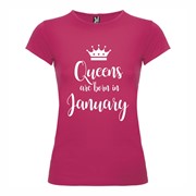 Woman T shirt Queens born January