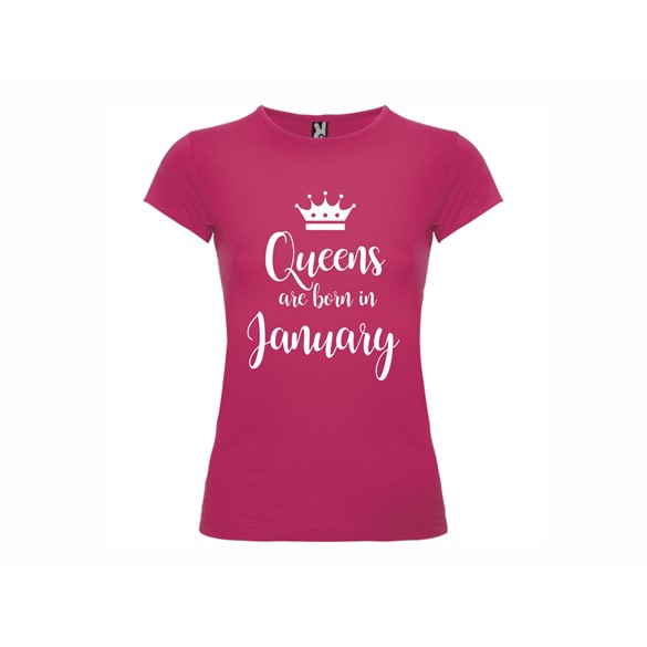 Woman T shirt Queens born January