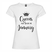 Woman T shirt Queens born January