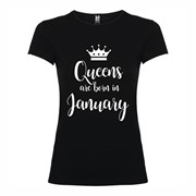 Woman T shirt Queens born January
