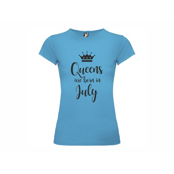 Woman T shirt Queens born July