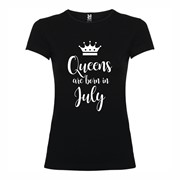 Woman T shirt Queens born July