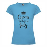 Woman T shirt Queens born July