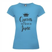 Woman T shirt Queens born June