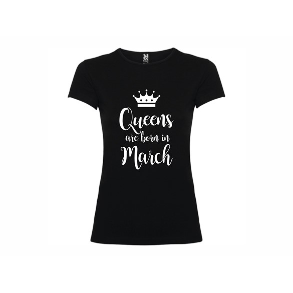 Woman T shirt Queens born March